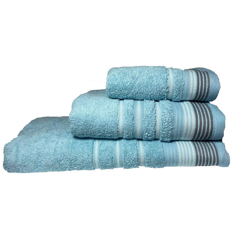 Σετ πετσέτες 3τμχ Βαμβακερές Bella Ocean 24home (Ύφασμα: Βαμβάκι 100%, Χρώμα: Μπλε) - 24home.gr - 24-bella-ocean