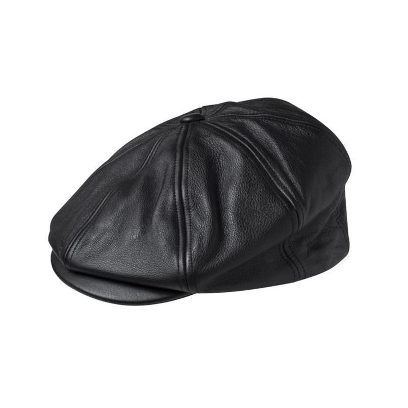 Leather Baker Cap | Karfil Hats® Μαύρο