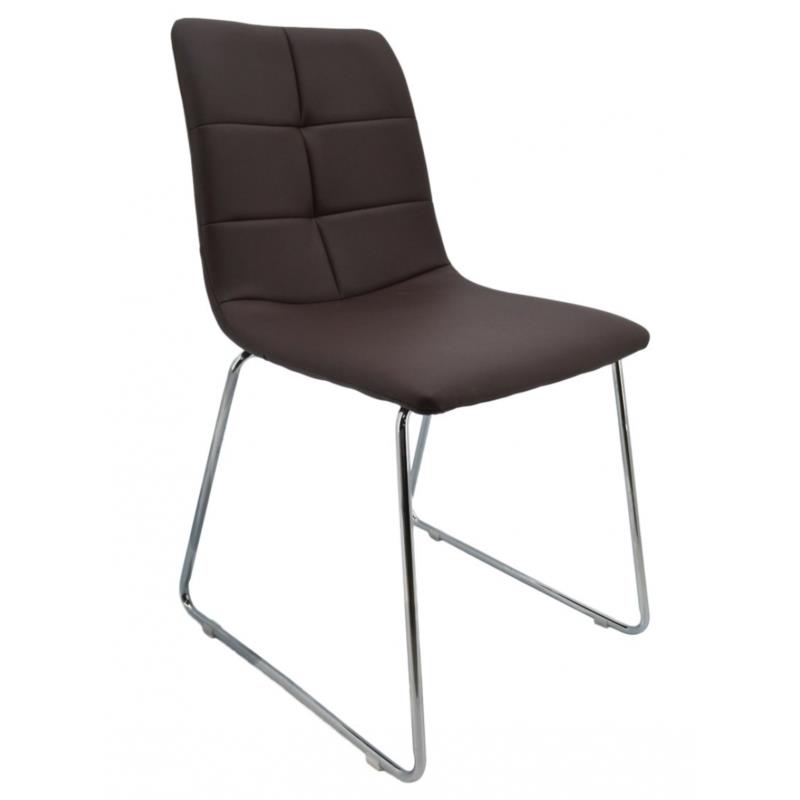 Καρέκλα μεταλλική-pu σε σκούρο καφέ χρώμα 42x50x83