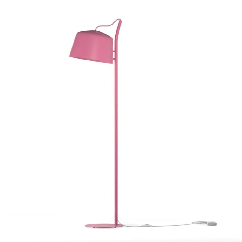 Φωτιστικό δαπέδου μεταλλικό σε ροζ χρώμα Φ25