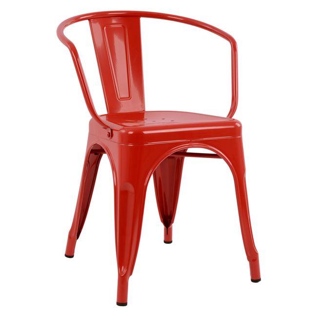 Πολυθρόνα "MELITA" μεταλλική σε χρώμα κόκκινο 52x49x72