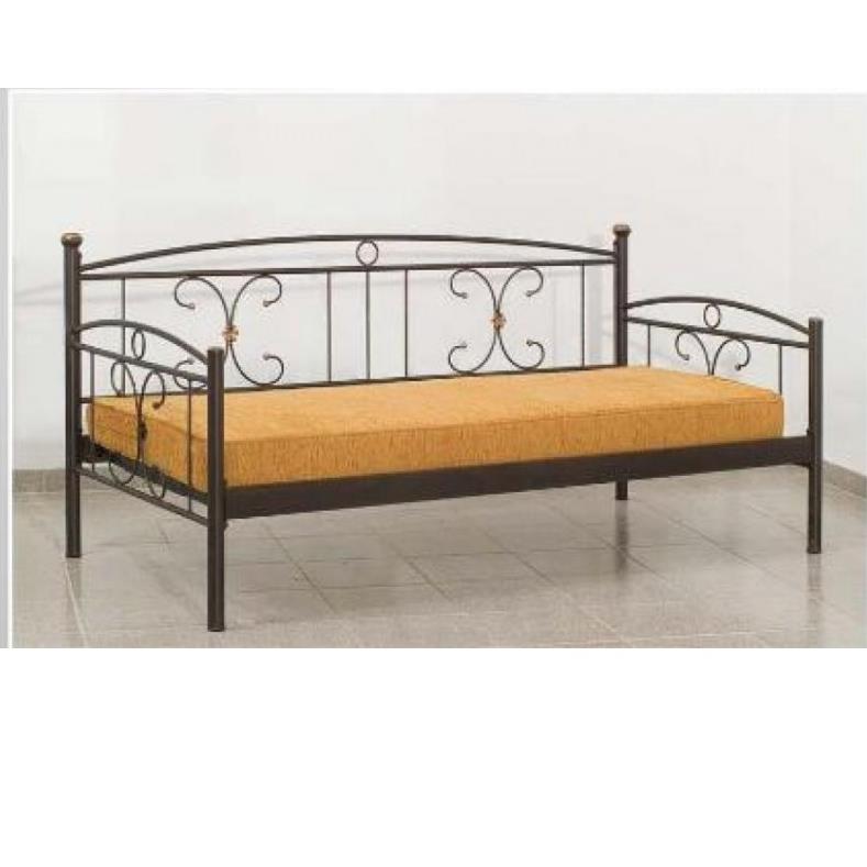 Καναπές-κρεβάτι μεταλλικός σε χρώμα μαύρο 90x190