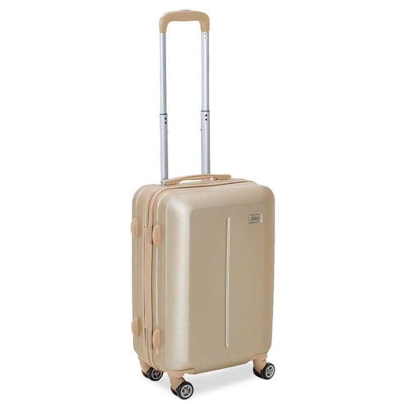 Βαλίτσα καμπίνας "LINE" με ρόδες σκληρή από ABS σε χρώμα σαμπανιζέ 40x22x55