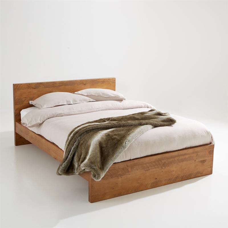 Ρουστίκ κρεβάτι από συμπαγές ξύλο πεύκου χωρίς σανίδες Lunja Μ1500xΠ1990xΥ800cm