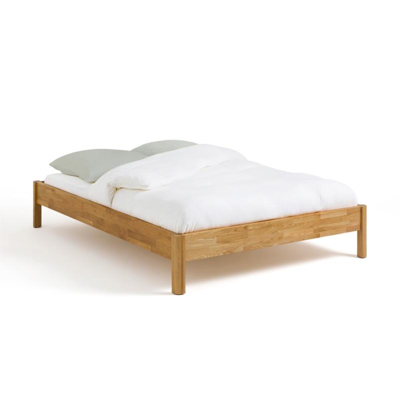 Κρεβάτι από μασίφ ξύλο δρυ χωρίς τάβλες