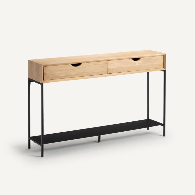 Κονσόλα από ξύλο δρυ Μ27xΠ120xΥ76cm