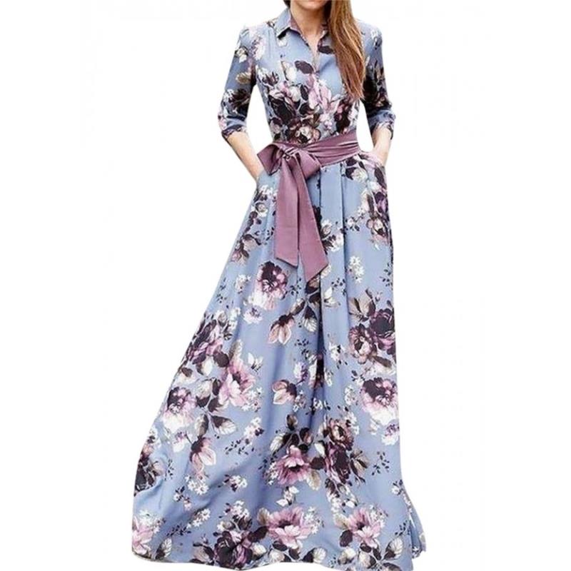 Maxi φόρεμα με 3/4 μανίκι - Floral