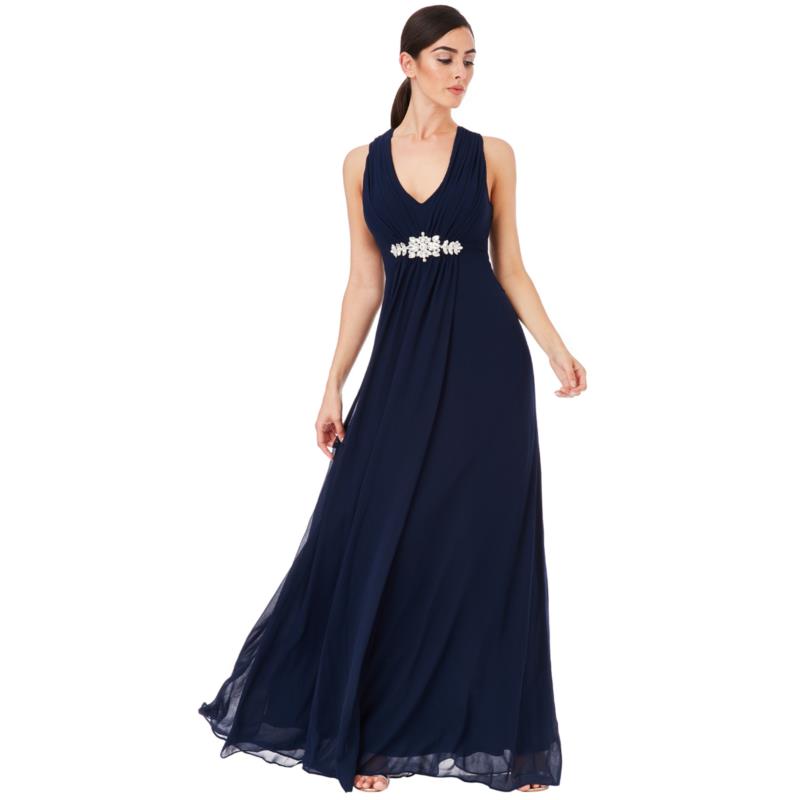 αέρινο princess maxi φόρεμα σε μπλε navy