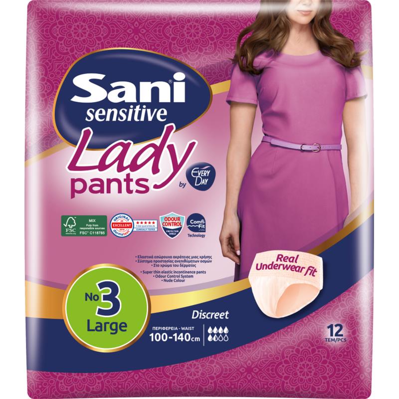 Sani Lady Discreet Pants No3 Large 12τμχ