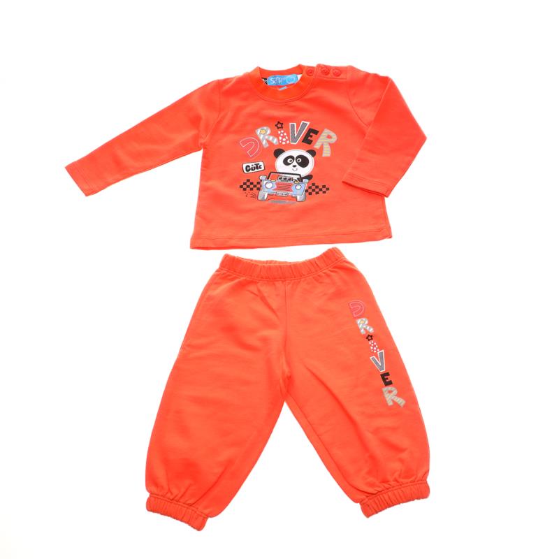 SAM 0-13 - Βρεφικό σετ μπλούζα και παντελόνι φόρμας SAM 0-13 πορτοκαλί