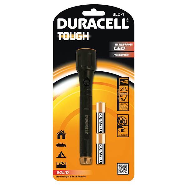Duracell SLD-1 "Solid Series" 3W High Power LED φακός με μπαταρίες