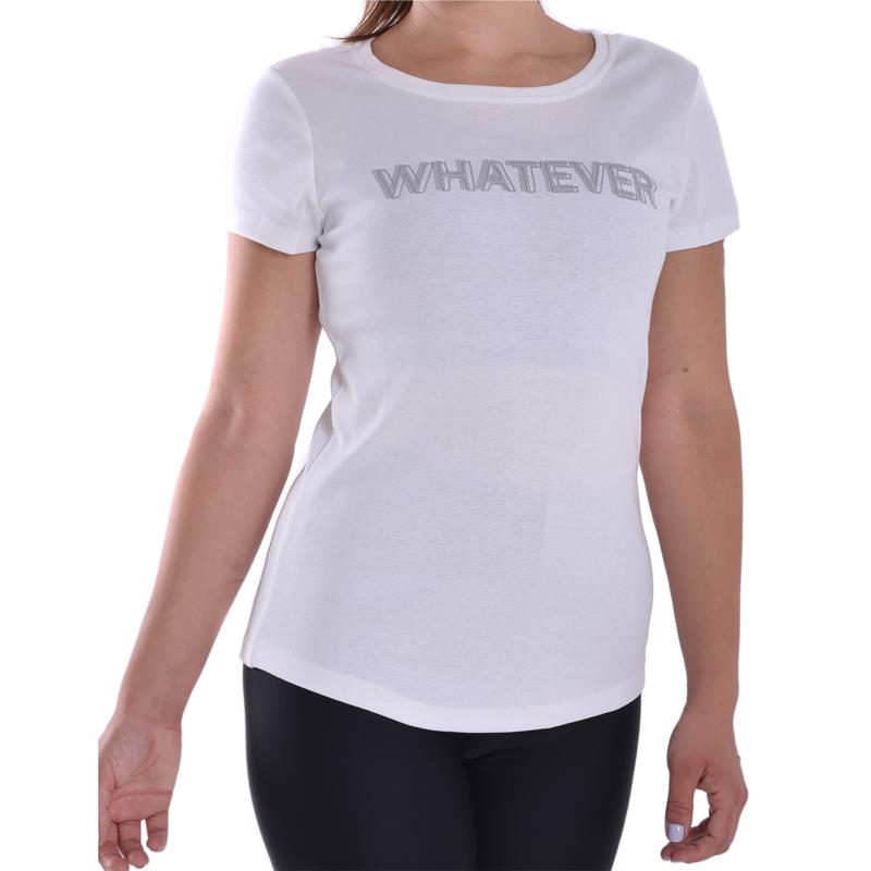 Γυναικείο κοντομάνικο μπλουζάκι σε λευκό χρώμα