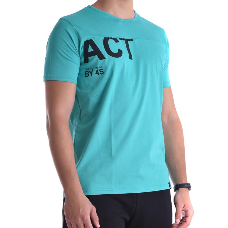 Ανδρικό t-shirt Vactive σε πετρόλ ανοιχτό χρώμα