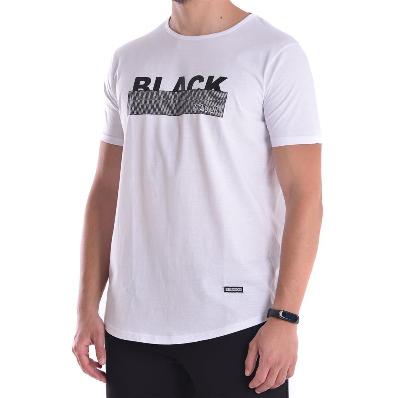 Ανδρικό t-shirt με στάμπα σε λευκό χρώμα