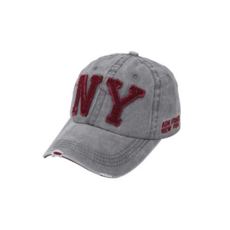 Καπέλο Jockey πετροπλυμένο NY σε γκρι/χακί χρώμα