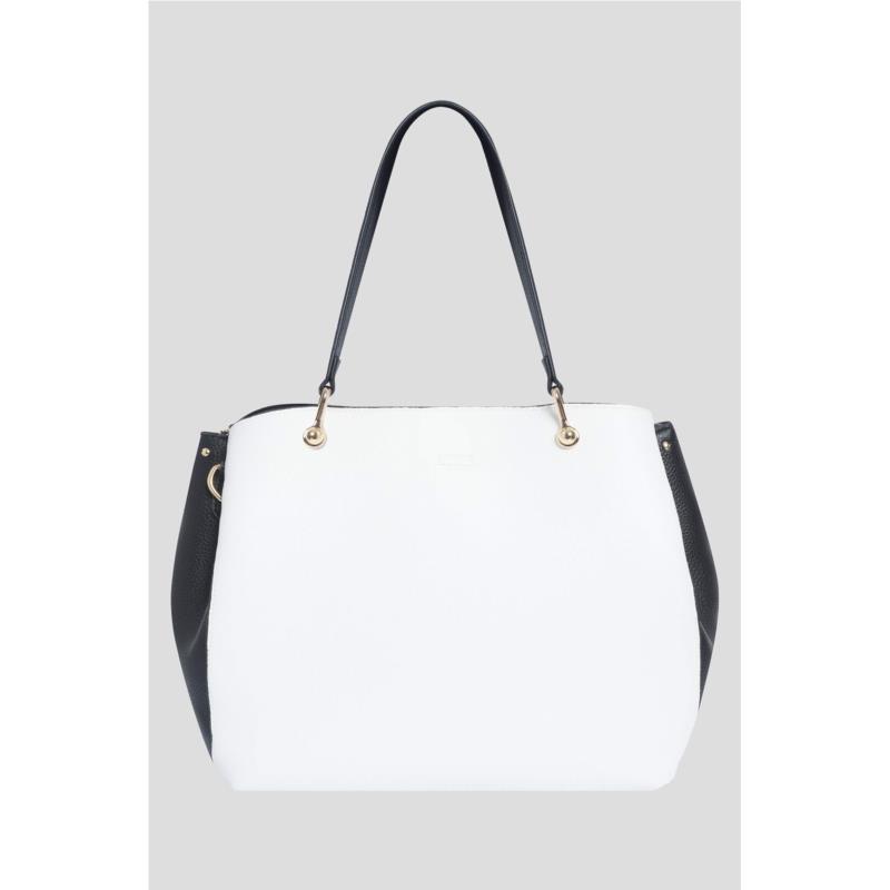 Orsay γυναικεία τσάντα χειρός μονόχρωμη με μεταλλικές λεπτομέρειες - 901097-001000 - Λευκό