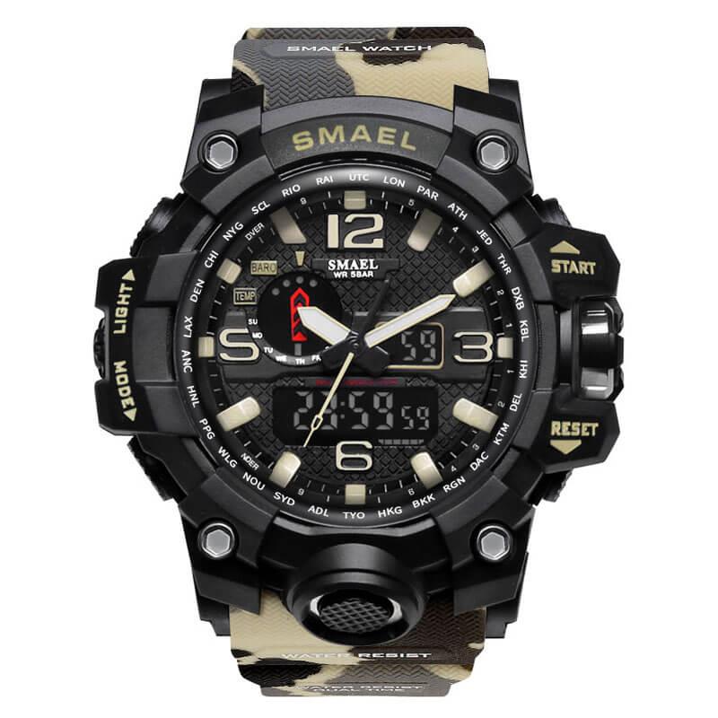 SMAEL 1545MC Sports Watch Dual Display - Khaki