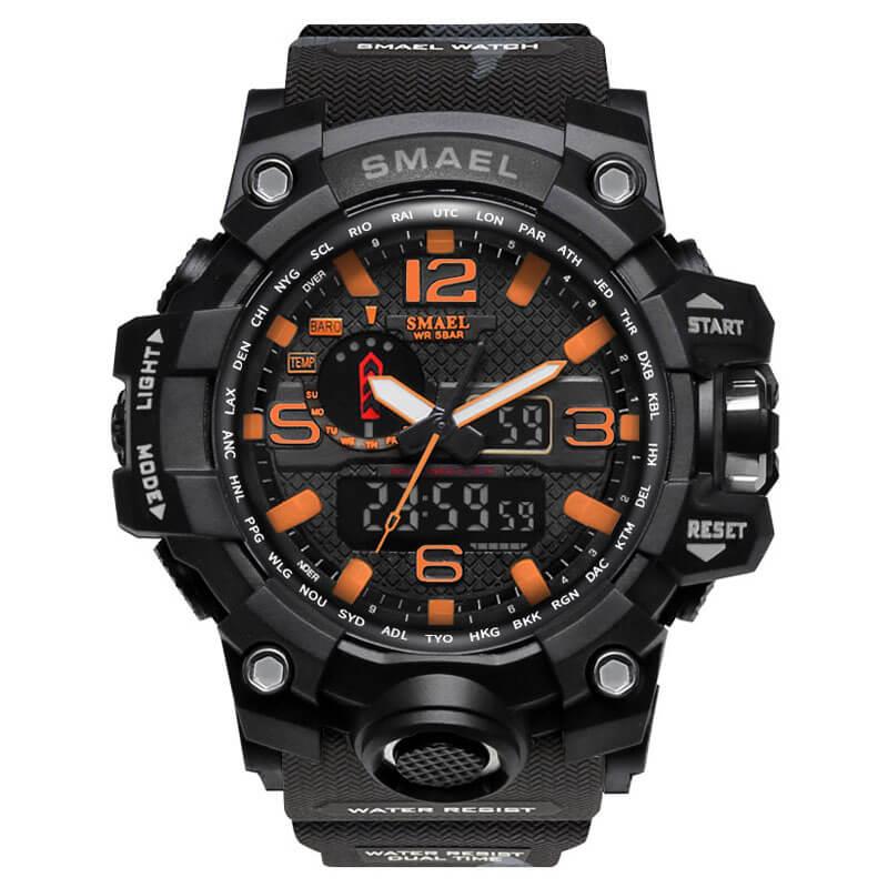 SMAEL 1545MC Sports Watch Dual Display - Black Orange