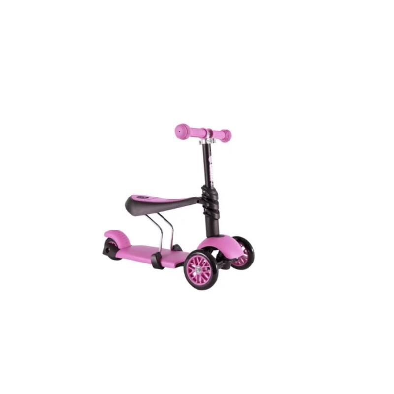 Πρωτοποριακό Παιδικό Πατίνι 3 σε 1 με 3 Τροχούς LED Glider Scooter Ροζ χρώμα - OEM