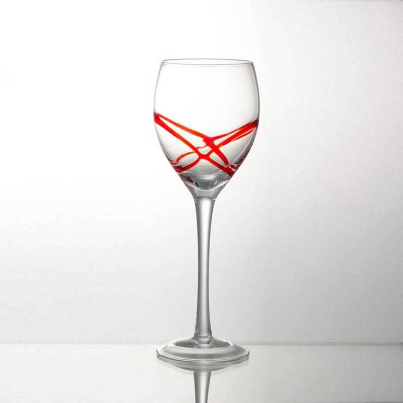 Cryspo Trio Σετ 6 Τεμαχίων Ποτήρι Κρασιού Κολωνάτο από Φυσητό Γυαλί 'X-TREME RED' 5298754