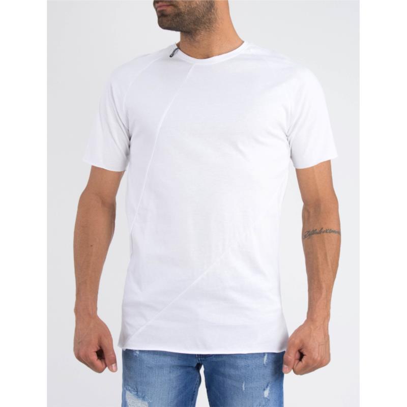 Ανδρική λευκή βαμαβακερή κοντομάνικη μπλούζα 633633L
