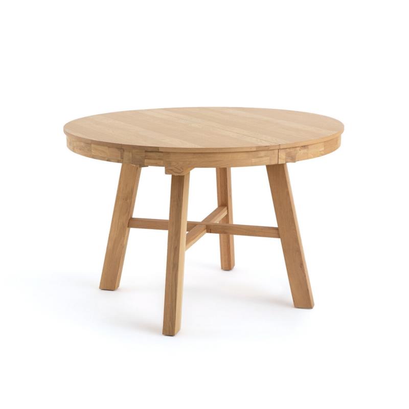 Στρογγυλό επεκτάσιμο τραπέζι από μασίφ ξύλο δρυ Μ120xΠ160xΥ78cm