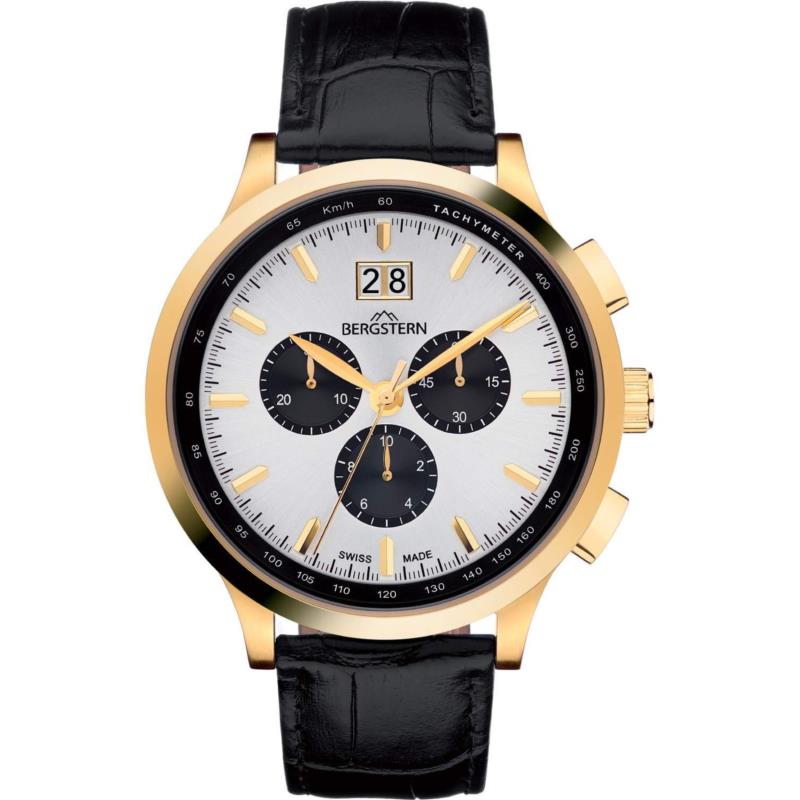 BERGSTERN Harmony Chronograph - B038G188 Gold case with Black Leather