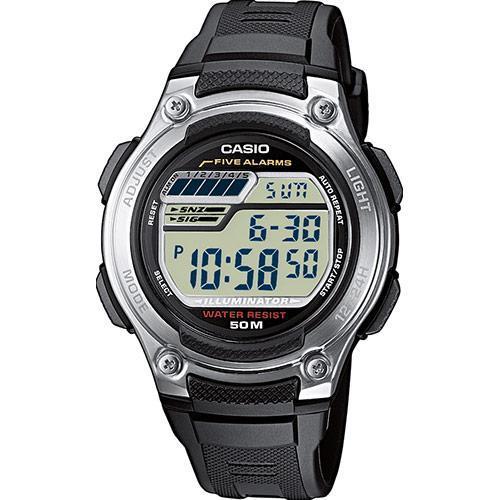 CASIO Collection - W-212H-1AVES, Black case with Black Rubber Strap