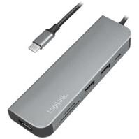 LOGILINK UA0343 USB-C MULTIFUNCTION HUB 1X USB-C PD 2.0/2X USB 3.0/1X MICRO SD/1X SD/1X HDMI