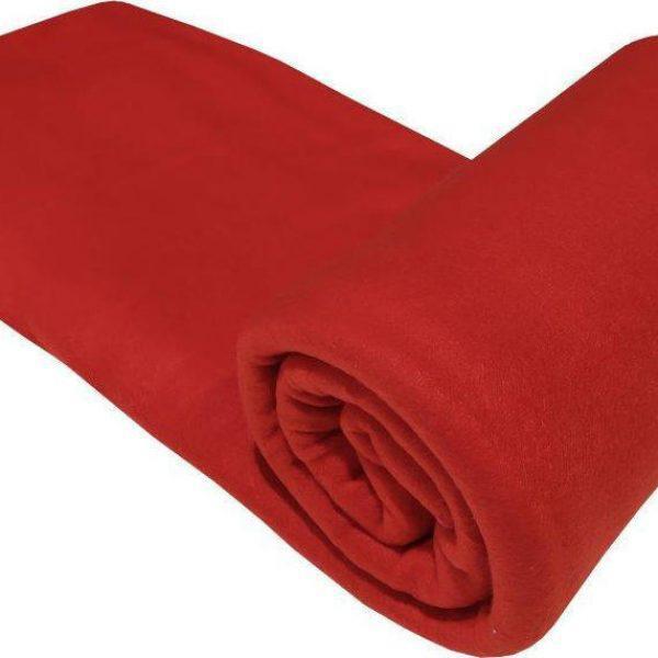 Κουβέρτα ΚΟΜΒΟΣ Fleece 100% Polyester 180gr Μονή Red 150x220