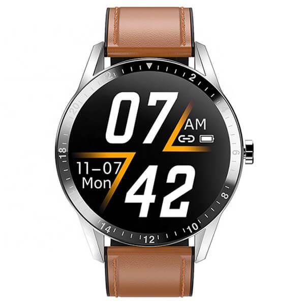 Smartwatch Bakeey G20 Blood Pressure Heart Rate Monitor - Brown Leather