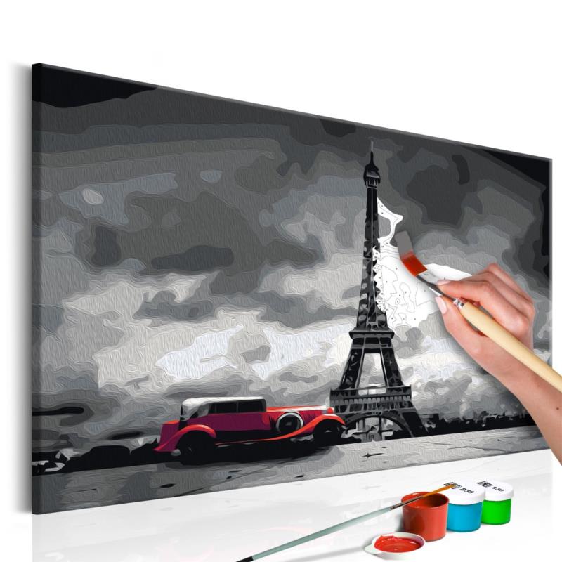 Πίνακας για να τον ζωγραφίζεις - Paris (Red Limousine) 60x40