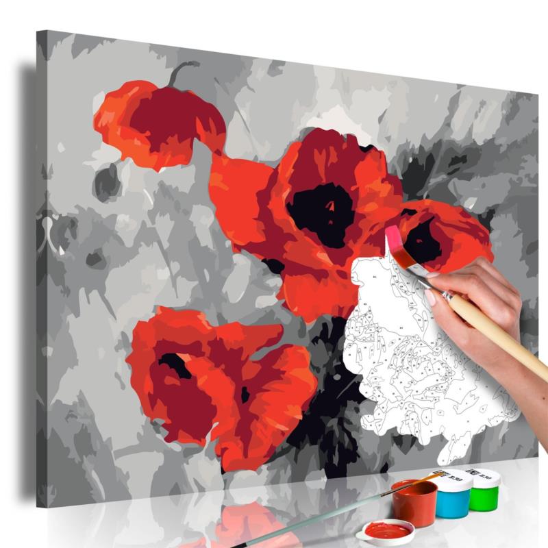 Πίνακας για να τον ζωγραφίζεις - Bouquet of Poppies 60x40