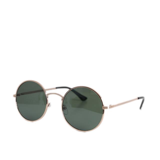 Στρόγγυλα γυαλιά ηλίου με χρυσό σκελετό και πράσινο φακό