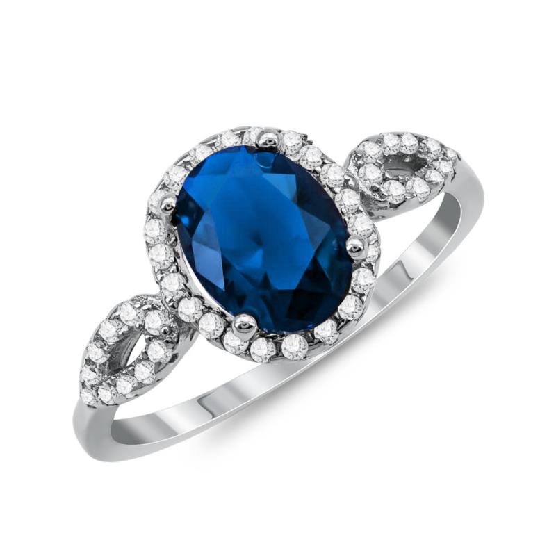 Δαχτυλίδι Μονόπετρο Mε Μπλε Πέτρα Από Ασήμι DX832