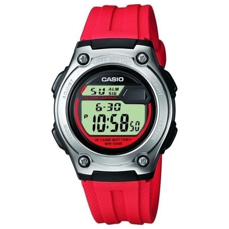 CASIO Sport Red Rubber Strap W-211-4AVES