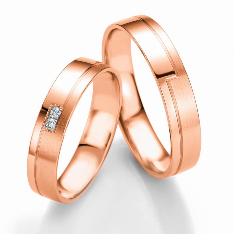 Ροζ Χρυσή Βέρα Γάμου Breuning με ή χωρίς Πέτρες WR304R xoris_petra k8