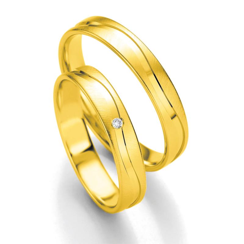 Κίτρινη Χρυσή Βέρα Γάμου Breuning με ή χωρίς Πέτρες WR305 xoris_petra k8