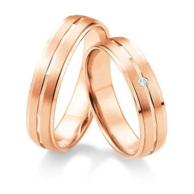 Ροζ Χρυσή Βέρα Γάμου Breuning με ή χωρίς Πέτρες WR306R diamonds k18