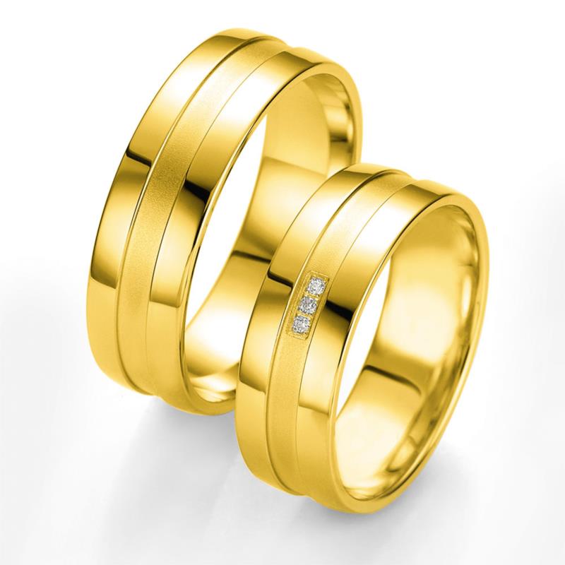 Κίτρινη Χρυσή Βέρα Γάμου Breuning με ή χωρίς Πέτρες WR308 diamonds k14