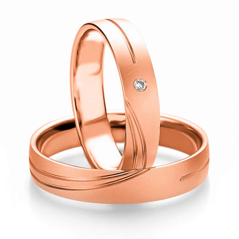 Ροζ Χρυσή Βέρα Γάμου Breuning με ή χωρίς Πέτρες WR309R xoris_petra k14