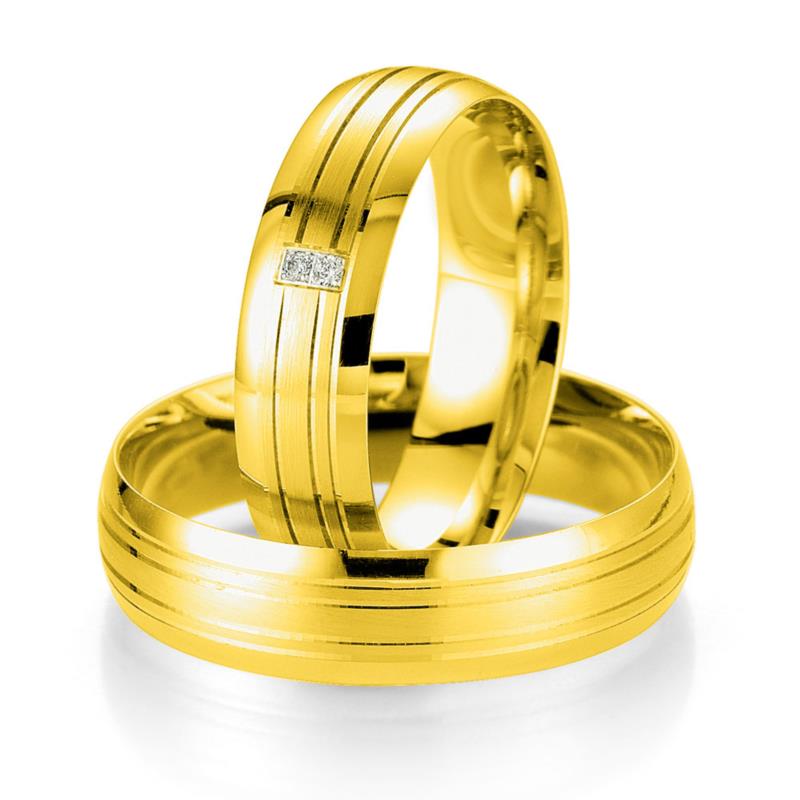 Κίτρινη Χρυσή Βέρα Γάμου Breuning με ή χωρίς Πέτρες WR312 diamonds k8