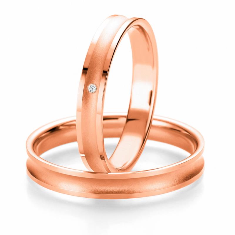 Ροζ Χρυσή Βέρα Γάμου Breuning με ή χωρίς Πέτρες WR314R xoris_petra k8