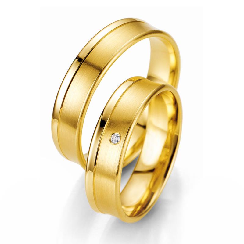 Κίτρινη Χρυσή Βέρα Γάμου Breuning με ή χωρίς Πέτρες WR318 xoris_petra k14