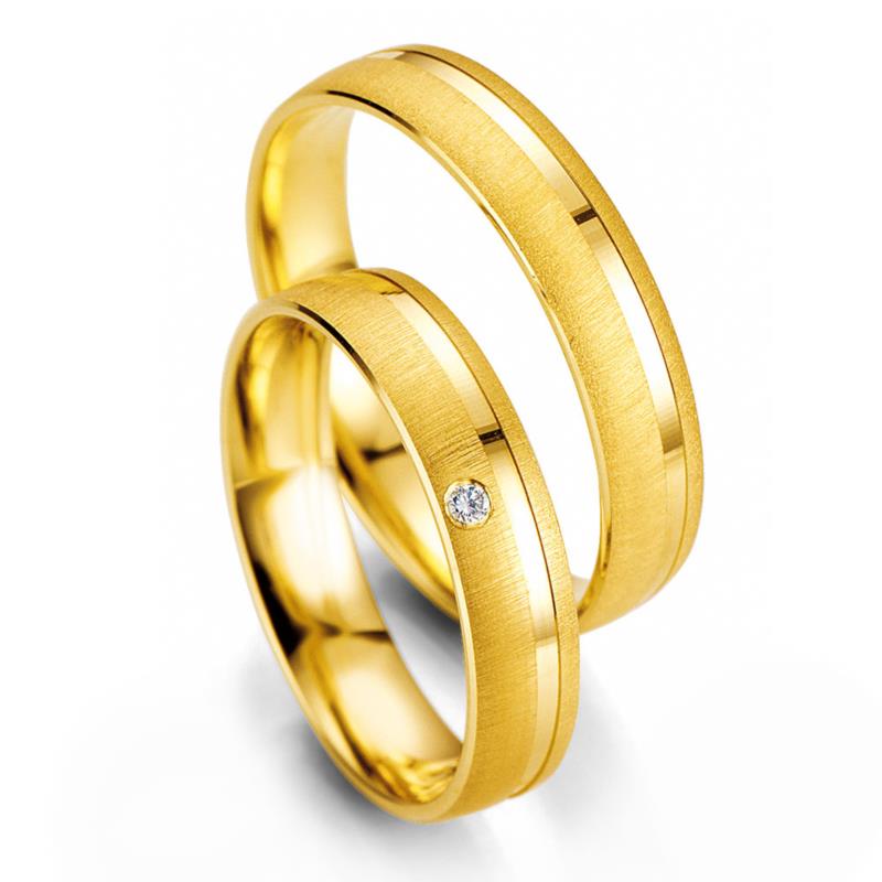 Κίτρινη Χρυσή Βέρα Γάμου Breuning με ή χωρίς Πέτρες WR320 diamonds k18