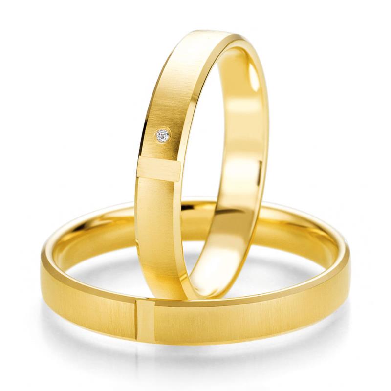 Κίτρινη Χρυσή Βέρα Γάμου Breuning με ή χωρίς Πέτρες WR324 diamonds k18