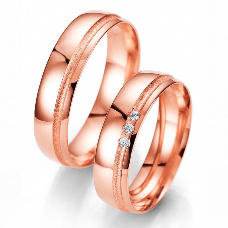 Ροζ Χρυσή Βέρα Γάμου Breuning με ή χωρίς Πέτρες WR325R xoris_petra k8
