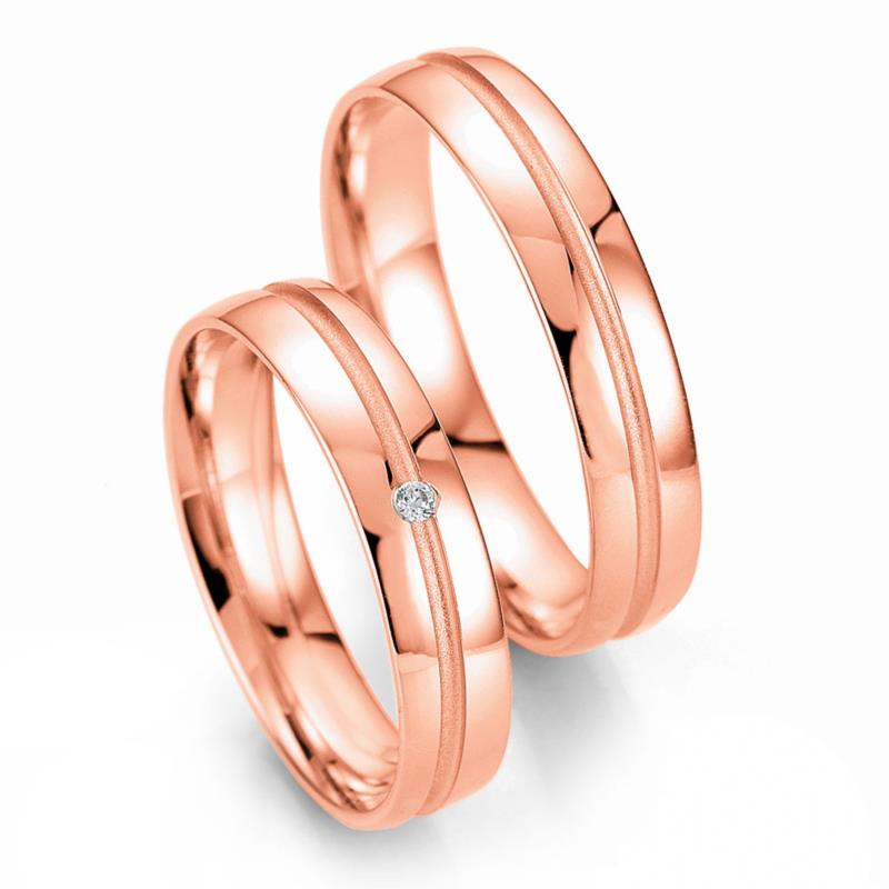 Ροζ Χρυσή Βέρα Γάμου Breuning με ή χωρίς Πέτρες WR330R xoris_petra k14