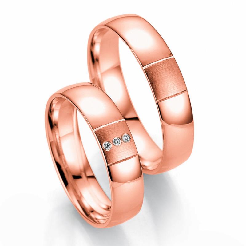 Ροζ Χρυσή Βέρα Γάμου Breuning με ή χωρίς Πέτρες WR331R xoris_petra k18