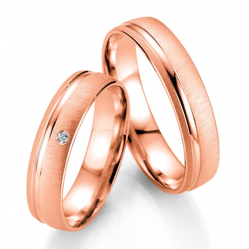Ροζ Χρυσή Βέρα Γάμου Breuning με ή χωρίς Πέτρες WR333R xoris_petra k8
